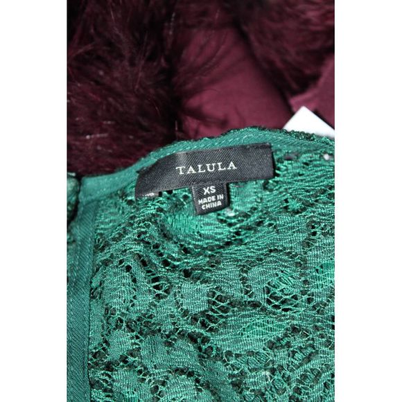 Talula Womens Lace Cap Sleeve Blouse Green Size Extra Small - Picture 7 of 7